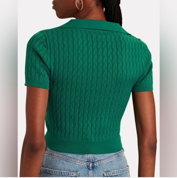 Intermix Pointelle Knit Polo Top - Picture 2 of 8